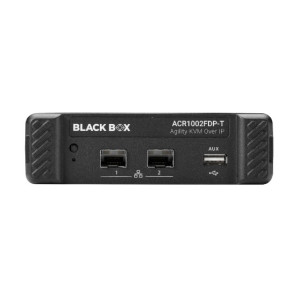 Black Box ACR1002FDP-T KVM Over IP Fiber Extender Transmitter, Dual Monitor, DisplayPort, USB 2.0, 2 SFP ports